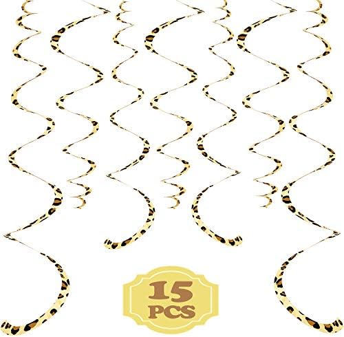 Boao 15 Pcs Leopard Print Hanging Swirls