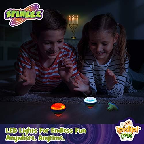 IPIDIPI TOYS Light Up Spinning Tops 12-Pack Blue
