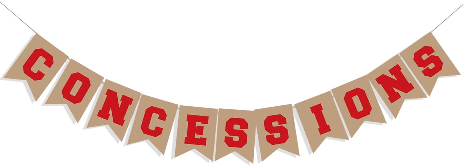 Baseball Concession Sign Garland for Party Decor