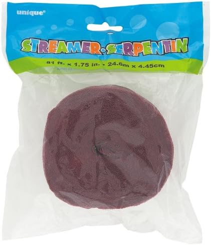 Unique Party 81ft Burgundy Crepe Streamers