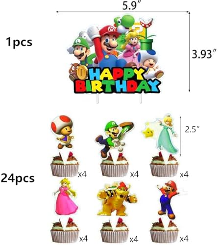 Super Bros Themed Party Decorations Set for 10 Guests