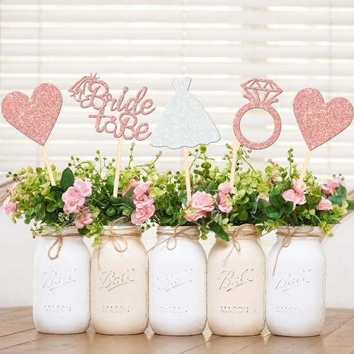 12 PCS Double Sided Glitter Heart Ring Centerpieces for Bridal Shower