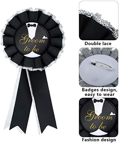 WILLBOND 2 Piece Groom Sash and Badge Set