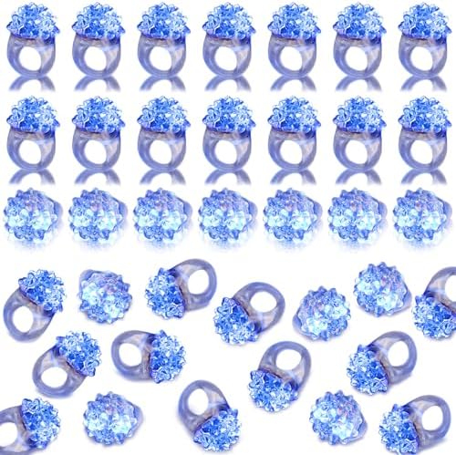 60 PCS Halloween LED Flashing Bumpy Rings with Blue Light