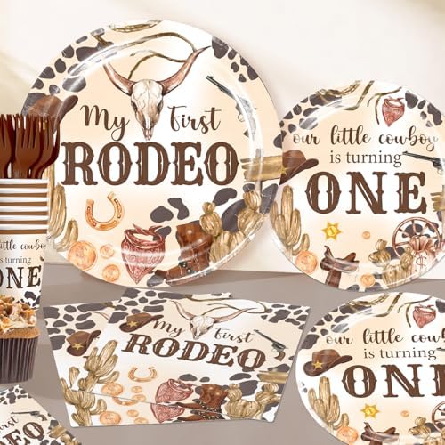 Cocomigo 226PCS First Rodeo Decorations Boy Party Set