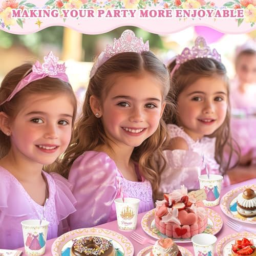 300 Pcs Princess Paper Plates Napkins Set