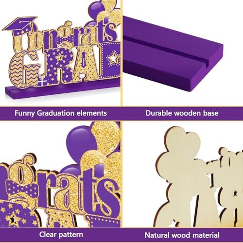 4 Piece Wooden Class of 2025 Graduation Centerpieces