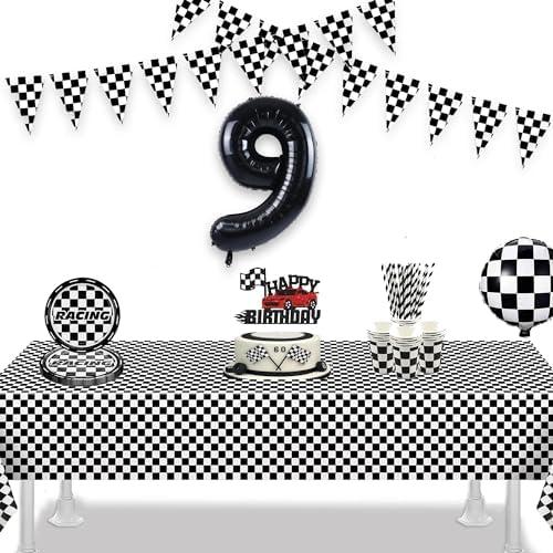 GREATERIL Checkered Party Table Covers 54x108 - 2 Packs