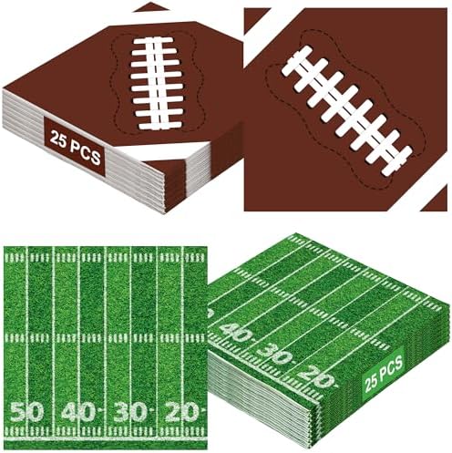 50 PCS Football Napkins 2 Styles 65 Inches