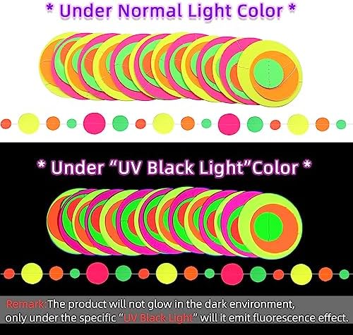 115 Feet UV Neon Garland Streamers for Black Light Parties