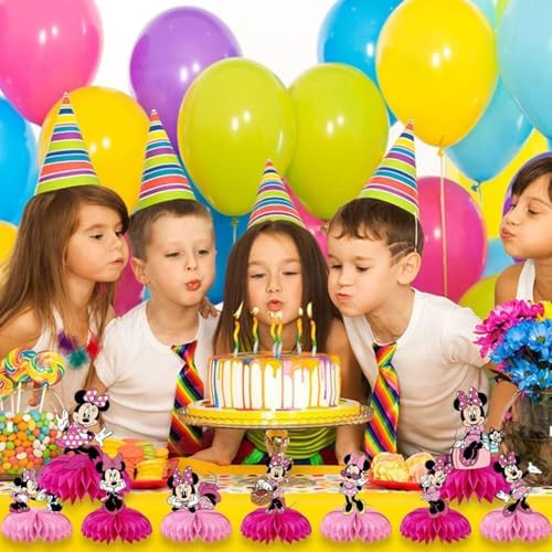 Minnie Birthday Honeycomb Centerpieces 9Pcs