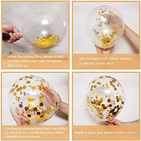 50pcs Gold Confetti Latex Balloons for Parties