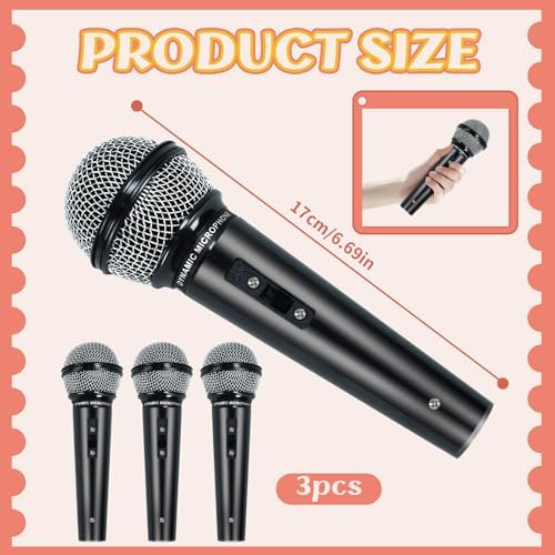 3 Pack Plastic Fake Microphone for Halloween Birthday Party