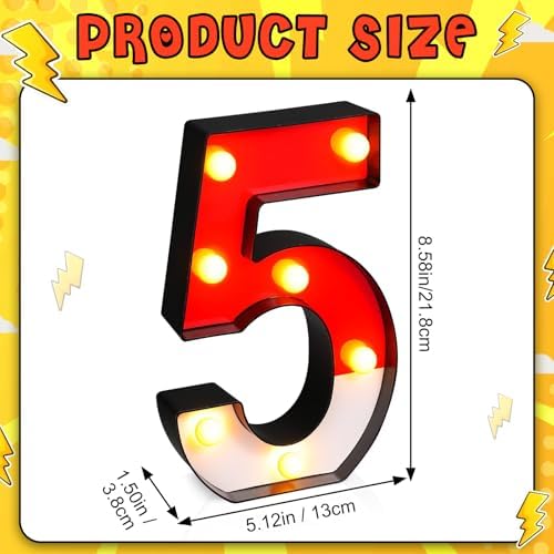 Mudder LED Glowing Cartoon Numbers Party Decorations