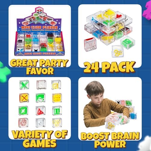 Bedwina Mini Cube Puzzle Box Set - 24 pcs Balance IQ Toy