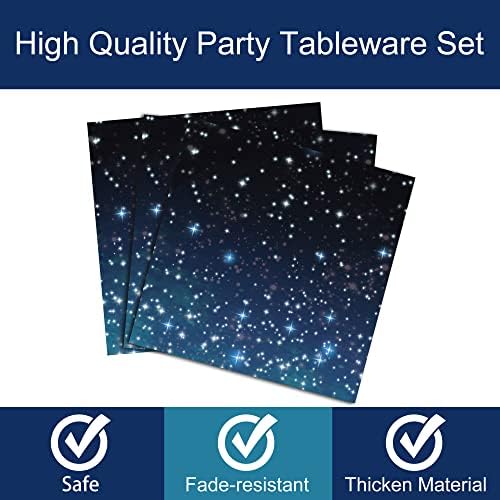 96 Pcs Galaxy Party Tableware Set for 24 Guests