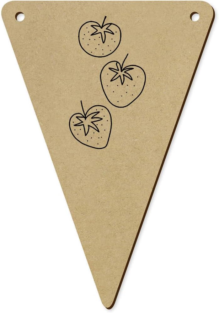 5 x 140mm Strawberries Big and Delicious Wooden Bunting Flags