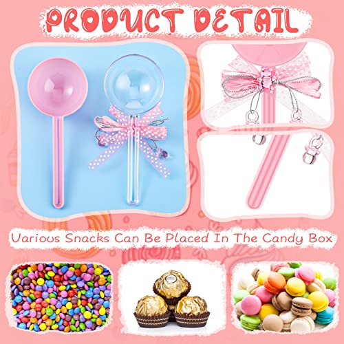 30 Pcs Baby Rattle Party Favors with Bow and Stickers