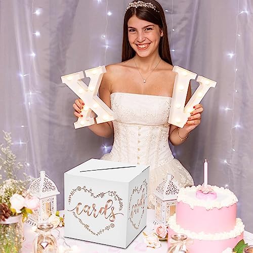 Classic Heart Elegant Card Box - 1 Set Rose Gold