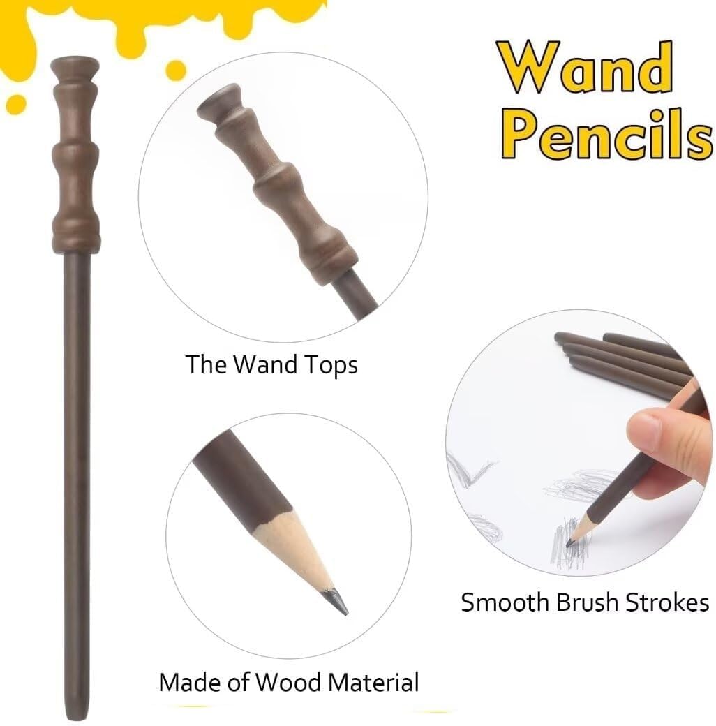 Col-Pary Cosplay Party Supplies Set - 12pcs Wand Pencil and Black Glasses