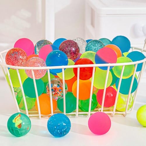 100pcs Colorful Elastic Bouncy Balls for Kids