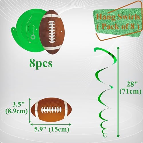 Uniwish Football Hanging Swirls Party Decorations