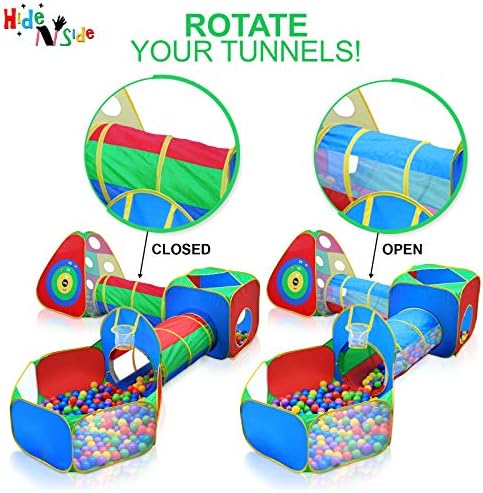 Hide N Side 5pc Kids Ball Pit Tents and Tunnels Playset
