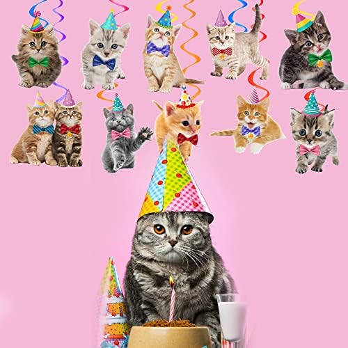20Pcs Cat Themed Hanging Swirl Decorations