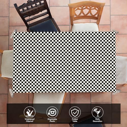 GREATERIL Checkered Party Table Covers 54x108 - 2 Packs