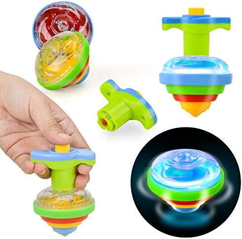 IPIDIPI TOYS Light Up Spinning Tops 12-Pack Blue