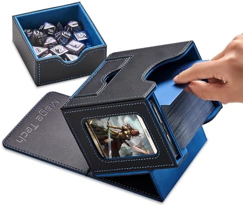 Mage Tech Card Deck Box for MTG Commander - Black Blue