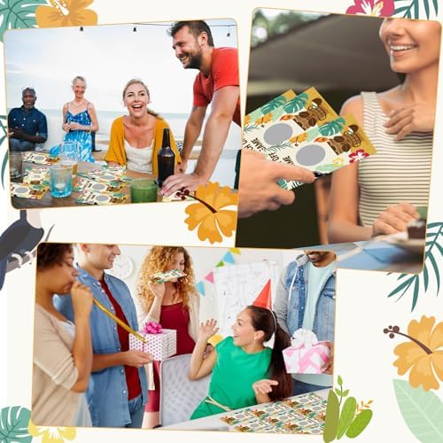 60 Piece Summer Scratch Off Cards for Luau Party Games