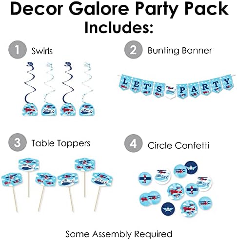 Big Dot of Happiness Airplane Party Decor 51 Pieces Set
