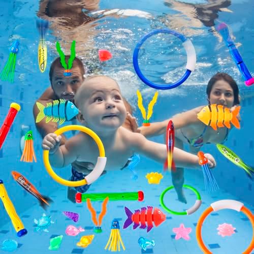 YUJUN 35PCS Pool Diving Toy Set for Kids