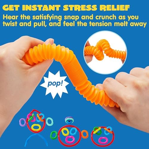 JOYIN 18 Pack Pop Tubes Sensory Toys for Kids