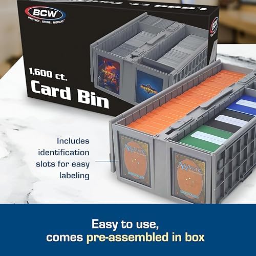 BCW Collectible Card Bin - Single Gray Holds 1600 Cards