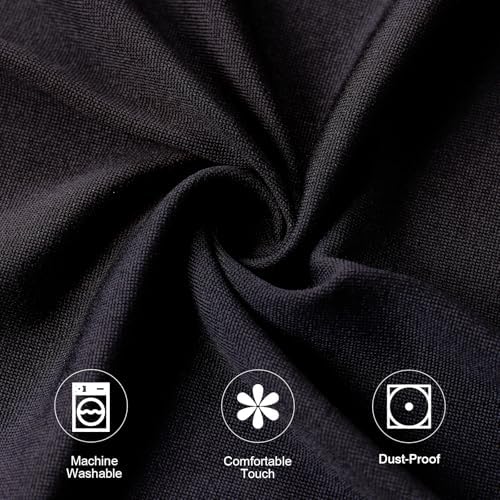 Fixwal 4 Pack Spandex Cocktail Table Covers Black Stretch Round