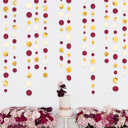 46 Ft Maroon Gold Party Garland Decorations