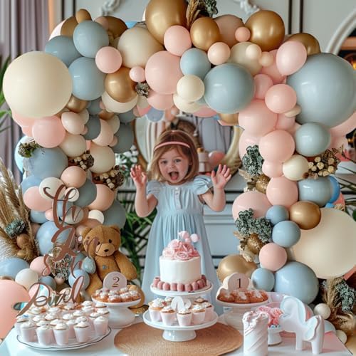 Gender Reveal Balloon Arch Kit with 144PCS Balloons