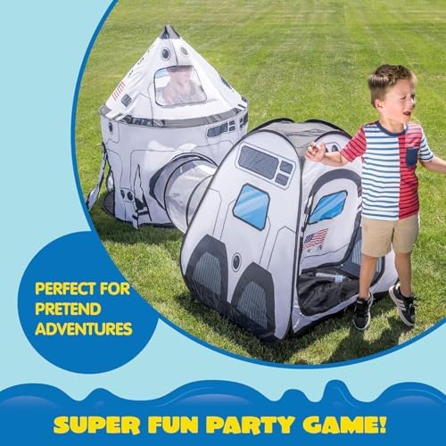 JOYIN White Space Rocket Ship Play Tent Set