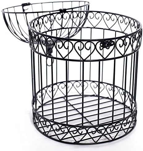 Andersons Decorative Black Wire Birdcage Wedding Centerpiece