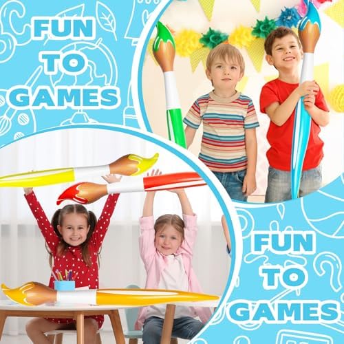 3 Pcs Inflatable Paint Brushes for Birthday Party Decorations