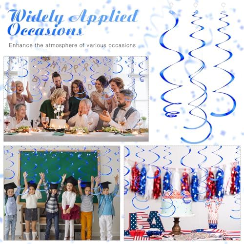 36 Pcs Hanging Swirl Streamers Blue Decorations