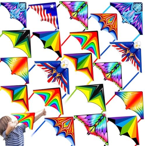 20 Pack Mini Kite Launcher Toy with Finger Shooting