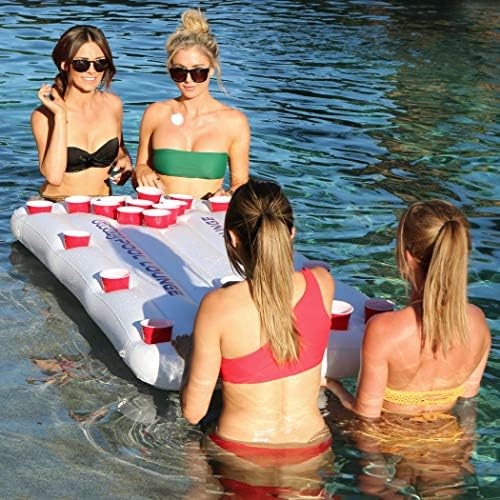 GoPong Pool Lounge Beer Pong Inflatable White
