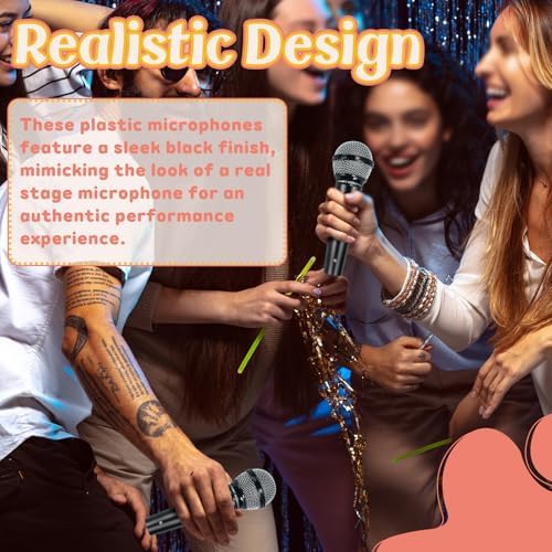 3 Pack Plastic Fake Microphone for Halloween Birthday Party
