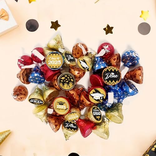 Gold and Black Graduation Party Favors Stickers 150 Count