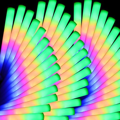 Pelreame 204 Pcs LED Foam Glow Sticks Party Supplies