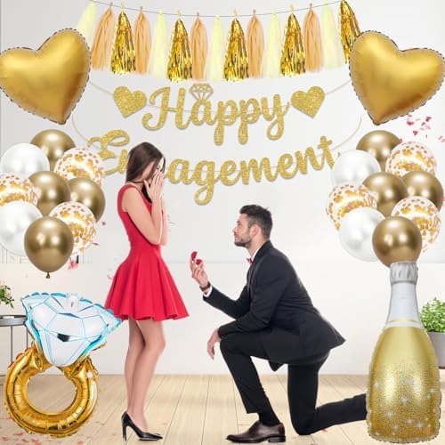 Gold Engagement Party Decorations Set