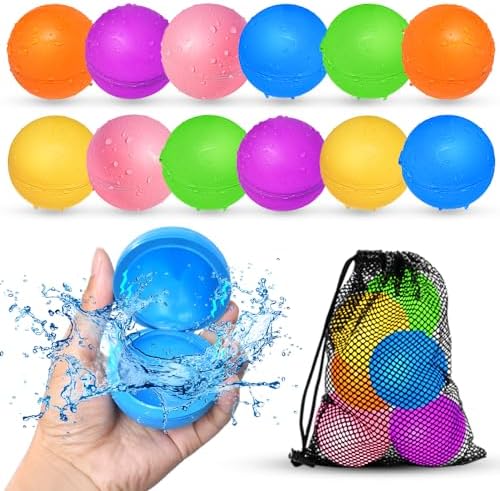 12Pcs Reusable Water Balloons for Kids Summer Pool Beach Toys